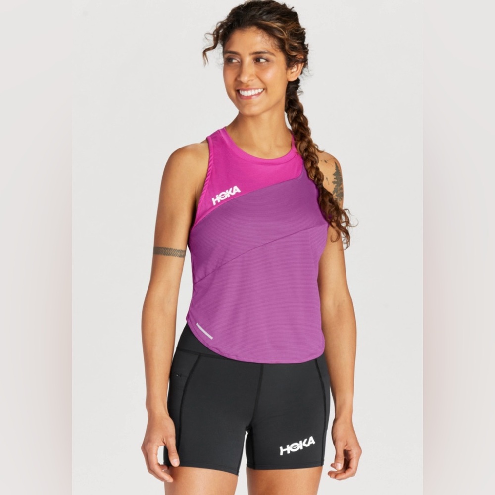 Hoka Women's Magenta and Pink Performance Tank Top